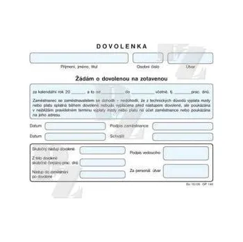 DOVOLENKA A6 100listů nepropis, Optys