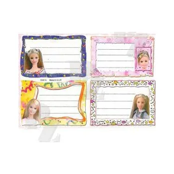 Speciální papír Etikety školní 4ks Barbie 2, Alvarak