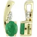 Zlatý přívěsek z bílého zlata se smaragdem (emerald) a diamanty 2ks (3870051-0-0-96)