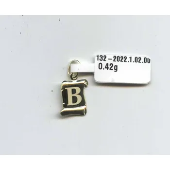 Přívěsek Klenoty Budín Zlatý přívěsek - zlaté písmenko na pergamenu: A,B,D,F,G,H,I,K,L,M,P,S,T (Klenoty Budín Zlatý přívěsek - zlaté písmenko na pergamenu: A,B,D,F,G,H,I,K,L,M,P,S,T)