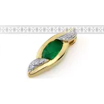 Přívěsk s diamantem, žluté zlato briliant, smaragd (emerald) s diamanty (3820687-5-0-96)