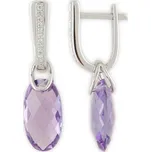 Diamantové náušnice, bílé zlato briliant, ametyst fialový 3880320-0-0-95 (3880320-0-0-95)