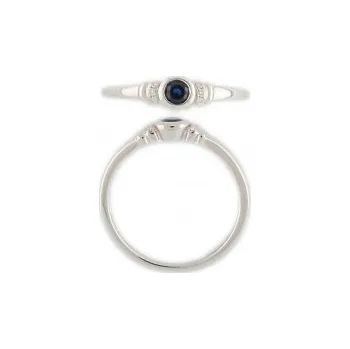 Prsten Prsten s diamantem, bílé zlato briliant, modrý tmavý safír (3861593-0-52-92)