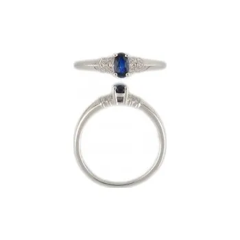 Prsten Prsten s diamantem, bílé zlato briliant, modrý safír (3861136-0-53-92)
