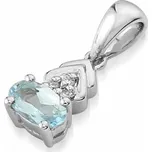 Přívěsk s diamantem, bílé zlato briliant, modrý topaz (blue topaz) 3870138-0-0- (3870138-0-0-93)