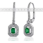 Diamantové náušnice, bílé zlato briliant, smaragd (emerald) a diamanty (3880856-0-0-96)