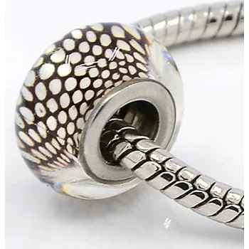 Korálek Korálek 20 ANY černobílý hadí skleněný - TOPBEADS