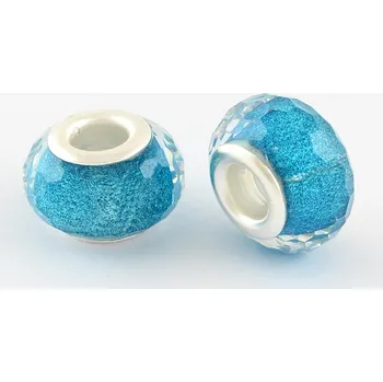 Dětské navlékací korálky Korálek Brus perleť tyrkys modrý - TOPBEADS