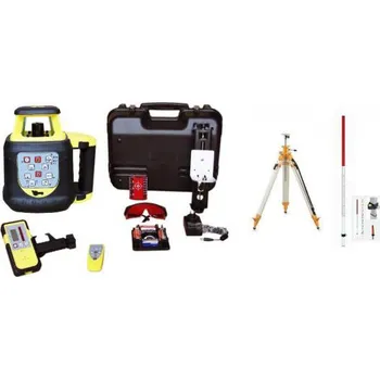 Měřící laser FKD FRE208G - zelený paprsek + stativ s klikou a lať