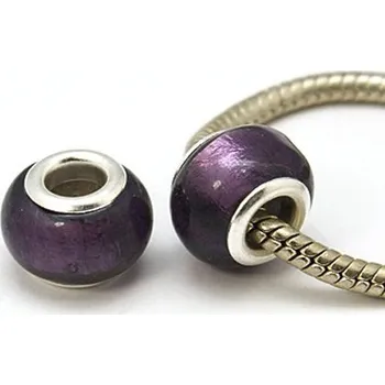 Korálek Korálek fialový skleněný lampwork - TOPBEADS