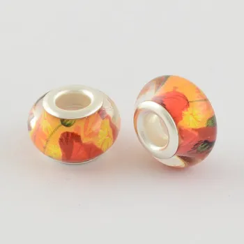 Dětské navlékací korálky Korálek letní slunce oranž akryl - TOPBEADS