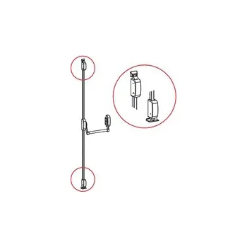 Dveřní kování Panikové kování Kit MODULÁR, 2-bodový šedý 1150 mm vetrikální západky