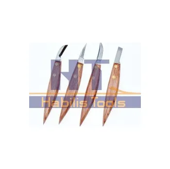 Kuchyňský nůž SADA japonských řezbářských nožů na vrubořez - 4 ks (textilní pouzdro)