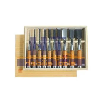 Dláto SADA japonských dlát HATTORI - 10 ks (dřevěná krabice)