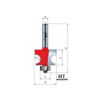 Fréza Radiusová stopková fréza půlkruhová vydutá R3,2mm s ložiskem, FREUD 80-10208