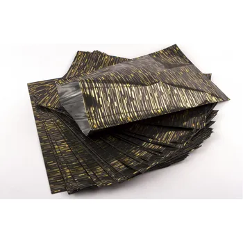 Vánoční dekorace Sáček polypropylenový metalizovaný s potiskem 25 x 40cm 50ks černý se zlatou