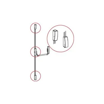Dveřní kování Panikové kování Kit UNIVERSAL, 3-bodový lak-ocelový efekt 1450 mm vertikální západky (náhrada FAB 89, ISEO BASE, CISA PRESTIGE, NEW EUROPA, FAST, VACHETTA PREMIUM, TESA UNIVERSAL a SAVIO BERNINI)