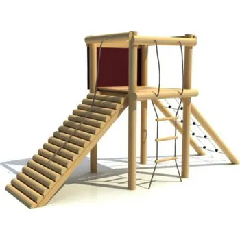 Pergola Rozhledna se sítí, žebříkem a šikmým chodníkem, výška podesty 1,4 m