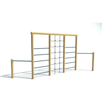 Žebřík Kombinovaná cvičná stěna 2x hrazda, 2 x žebřík, řetězová síť, výška 2,1 m