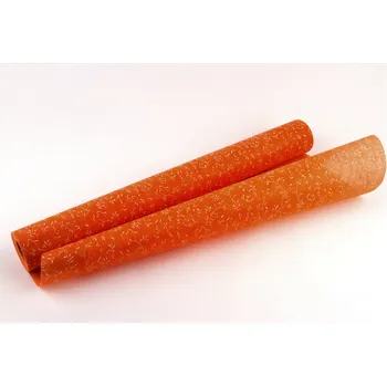 Stuha Vlizelín aranžerský a dekorativní se vzorem lístků ORANŽOVÁ S BÍLOU