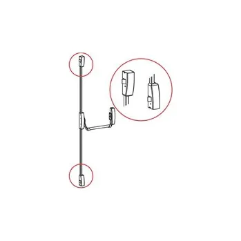 Dveřní kování Panikové kování Kit UNIVERSAL, 2-bodový černý 1150 mm horizontální západky (náhrada FAB 89, ISEO BASE, CISA PRESTIGE, NEW EUROPA, FAST, VACHETTA PREMIUM, TESA UNIVERSAL a SAVIO BERNINI)