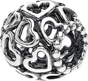 přívěsek Pandora Stříbrný srdíčkový korálek 790964 