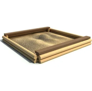 Pískoviště Pískoviště z plných kůlů a s 2-ma sedáky, rozměry 2 m x 2 m výška 0,25 m