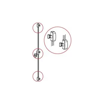 Dveřní kování Panikové kování Kit PUSH-PAD, 3-bodový bílý RAL 9010 horizontální západky (8989)