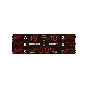 DERBY® Sette 19P/Q4 - fotbal, světelná tabule/časomíra, 7x skóre, 300x100cm