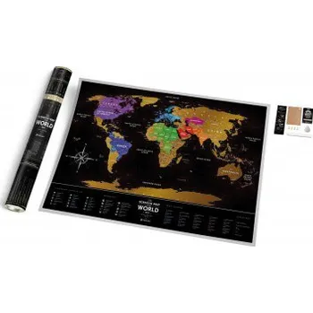 Travel Map Stírací mapa světa „BLACK“ 80 x 60 cm