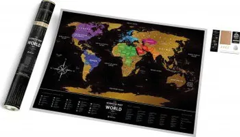 Plakát Travel Map Stírací mapa světa „BLACK“ 80 x 60 cm