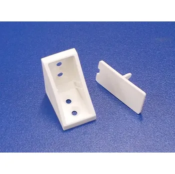 Úhloměr Plastový rožek 4 otvorový, nad sebou, bílý , bal= 50 ks