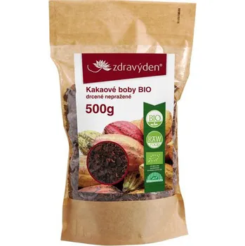 Zdravý den Bio kakaové boby drcené nepražené 500 g