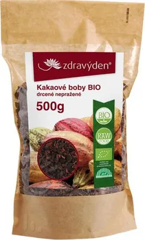 Superpotravina Zdravý den Bio kakaové boby drcené nepražené 500 g