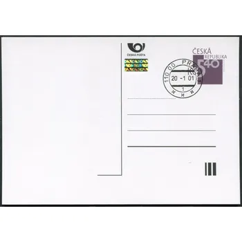 Poštovní známka Česká pošta (2001) CDV 63 O - Pět čtyřicet - razítko
