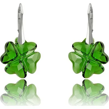 Náušnice Stříbrné náušnice Clover Moss Green (Dámské stříbrné náušnice)