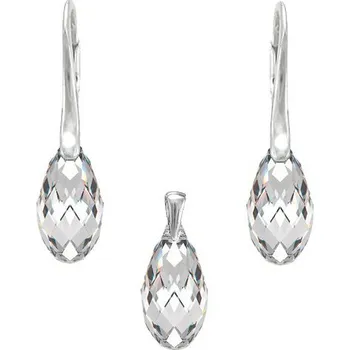 Souprava šperků Stříbrná souprava Briolette Crystal 17 mm (Dámská stříbrná souprava šperků)