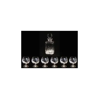 Sklenice Tom Crystal Bohemia Křišťálový broušený set na koňak 17003 7 dílný.