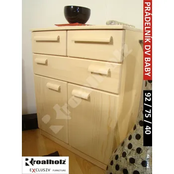 přebalovací pult a komoda přebalovací komoda z masivu PRÁDELNÍK DV BABY (dřevěný PRÁDELNÍK DV BABY pro přebalovací pult z masivu)