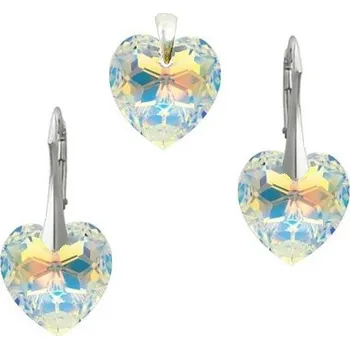 Souprava šperků Stříbrná souprava srdce AB (Dámská stříbrná souprava šperků)