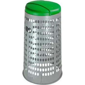Venkovní odpadkový koš Stojan na odpadkové pytle 110l TATA ECO s víkem zeleným