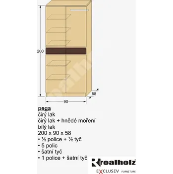Ložnicová sestava dvoudveřová skříň z masivu PEGA 200 (dvoudveřová skříň masiv do ložnice PEGA 200)
