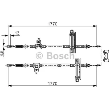Lanko parkovací brzdy BOSCH (BO 1987477931) tažné lanko parkovací brzdy, Ford