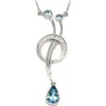 Zlatý diamantový náhrdelník s diamanty a akvamarínem 585/5,06 gr J-20407-11 POŠTOVNÉ ZDARMA! (J-20407-11)