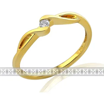 Prsten Zásnubní diamantový prsten ze žlutého zlata 1ks 0,05ct POŠTOVNÉ ZDARMA! (3810698-0-50-99)