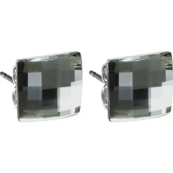 Náušnice Náušnice se Swarovski Elements diskočtverec Black Diamond 10 mm