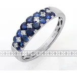 Mohutný prsten z bílého zlata s diamanty a modrými safíry 16 (ks) 585/2,30 gr POŠTOVNÉ ZDARMA! (3861121-0-53-92)