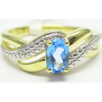 Prsten Klenoty Budín Luxusní prsten z kombinace zlata s přírodním blue topazem vel.54 585/3,10g P740 SKLADEM! (Klenoty Budín Luxusní prsten z kombinace zlata s přírodním blue topazem vel.54 585/3,10g P740 SKLADEM!)