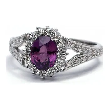 Prsten Luxusní zásnubní prsten s červenofialovým safírem 585/3,86 gr J-20921-12 POŠTOVNÉ ZDARMA! (20921-12)