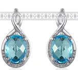 Luxusní zlaté diamantové náušnice s diamanty, pravými modrými topazy 3881054 POŠTOVNÉ ZDARMA! (3881054-0-0-93)